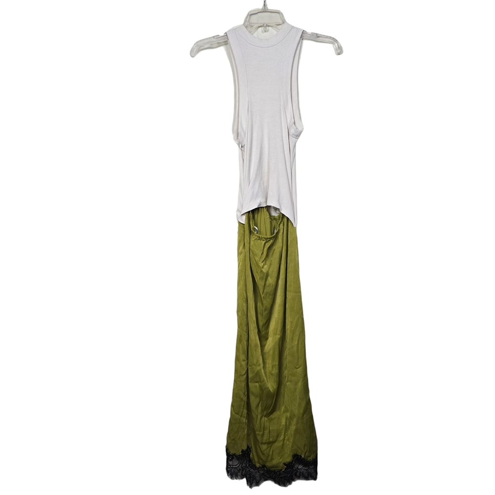 Anthropologie The Keeley Twofer Midi Dress Lace Sleeveless White Green Black XS - Picture 5 of 10